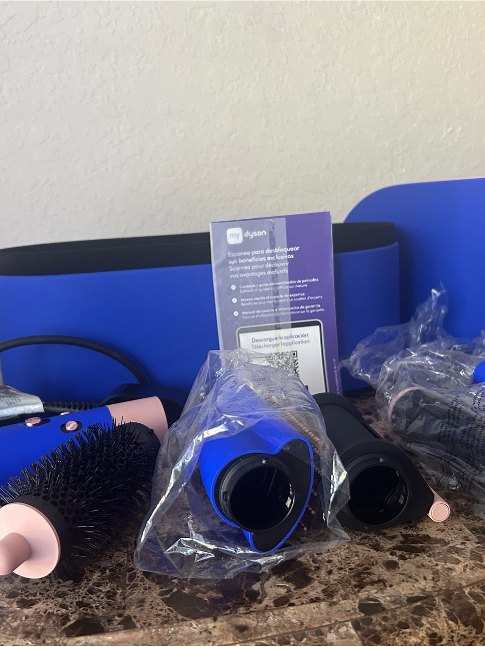Dyson Blue and Pink Hair Styling Attachments Set